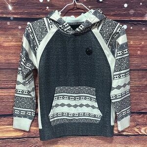 Hooey Kids Geometric Black and White Hoodie